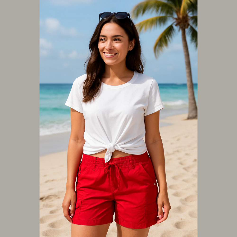 Dash Red Cargo Bermuda Shorts Large